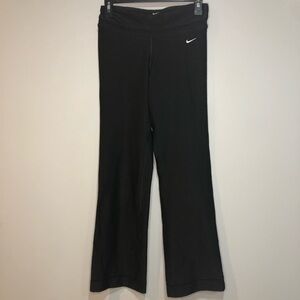 Nike Womens Black Pull On Elastic Waist Stretch Dri Fit Flare Yoga Pants